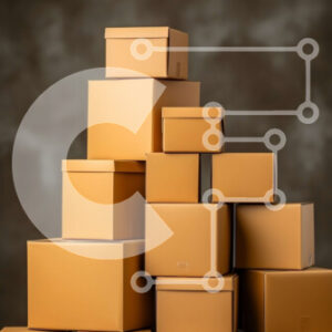 Intra Συλλεκτικό Ξύλινο Παζλ Plywood  4mm - Στοίβα από καφέ κουτιά από χαρτόνι σε ένα ξύλινο τραπέζι Σε Ξύλινο Κουτί - Διαστάσεις: 10x10 cm – 25 κομμάτια