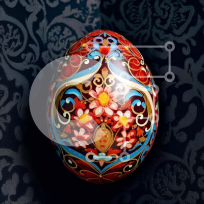 Intra Συλλεκτικό Ξύλινο Παζλ Plywood  4mm - Όμορφη εικόνα ενός διακοσμημένου Πασχαλινού αυγού με λουλουδάτο σχέδιο Σε Ξύλινο Κουτί - Διαστάσεις: 10x10 cm – 25 κομμάτια - Image 1