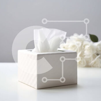 Intra Συλλεκτικό Ξύλινο Παζλ Plywood  4mm - Λευκό χαρτομάντιλο και βάζο με τριαντάφυλλα σε ένα ξύλινο τραπέζι Σε Ξύλινο Κουτί - Διαστάσεις Puzzle: 10x10 cm – 25 κομμάτια - Image 1