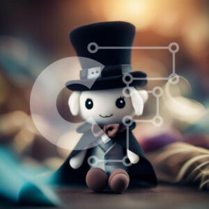 Intra Συλλεκτικό Ξύλινο Παζλ Plywood  4mm - Αξιολάτρευτη εικόνα ενός μικρού λευκού αρκουδάκι με μαύρο καπέλο και κάπα Σε Ξύλινο Κουτί - Διαστάσεις: 10x10 cm – 25 κομμάτια