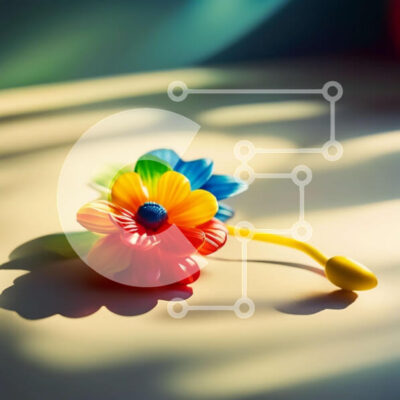 Intra Συλλεκτικό Ξύλινο Παζλ Plywood  4mm - Ζωντανή εικόνα ενός πολύχρωμου λουλουδιού σε ένα τραπέζι Σε Ξύλινο Κουτί - Διαστάσεις: 10x10 cm – 25 κομμάτια - Image 1