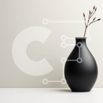 Intra Συλλεκτικό Ξύλινο Παζλ Plywood  4mm - Άδειο μαύρο βάζο σε λευκή επιφάνεια Σε Ξύλινο Κουτί - Διαστάσεις: 10x10 cm – 25 κομμάτια - Image 1