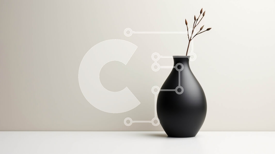 Intra Συλλεκτικό Ξύλινο Παζλ Plywood  4mm - Άδειο μαύρο βάζο σε λευκή επιφάνεια Σε Ξύλινο Κουτί - Διαστάσεις: 10x10 cm – 25 κομμάτια