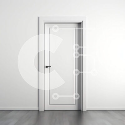 Intra Συλλεκτικό Ξύλινο Παζλ Plywood  4mm - Λευκή πόρτα σε λευκό δωμάτιο με ξύλινα πατώματα Σε Ξύλινο Κουτί - Διαστάσεις Puzzle: 10x10 cm – 25 κομμάτια - Image 1