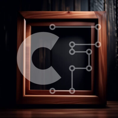 Intra Συλλεκτικό Ξύλινο Παζλ Plywood  4mm - Μινιμαλιστική φωτογραφία ενός άδειου ξύλινου πλαισίου σε έναν σκοτεινό τοίχο Σε Ξύλινο Κουτί - Διαστάσεις Puzzle: 10x10 cm – 25 κομμάτια - Image 1