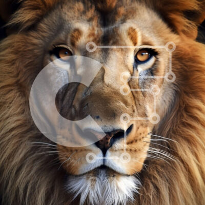 Intra Συλλεκτικό Ξύλινο Παζλ Plywood  4mm - Εκπληκτική κινηματογράφηση σε πρώτο πλάνο του προσώπου ενός λιονταριού με χρυσή χαίτη Σε Ξύλινο Κουτί - Διαστάσεις: 10x10 cm – 25 κομμάτια - Image 1