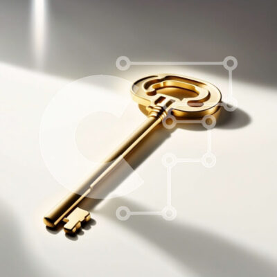 Intra Συλλεκτικό Ξύλινο Παζλ Plywood  4mm - Εικόνα κλειδιού - Χρυσό κλειδί σε καθαρό λευκό φόντο Σε Ξύλινο Κουτί - Διαστάσεις: 10x10 cm – 25 κομμάτια - Image 1