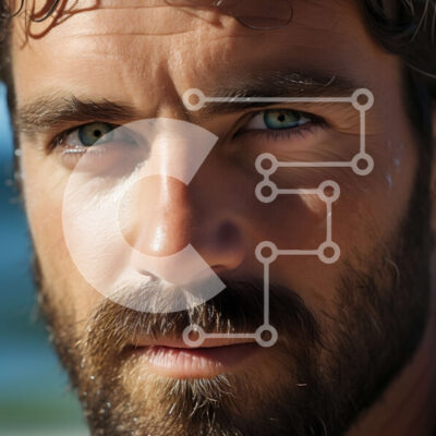 Intra Συλλεκτικό Ξύλινο Παζλ Plywood  4mm - Πορτρέτο ενός σοβαρού άνδρα με γένια και μακριά μαλλιά Σε Ξύλινο Κουτί - Διαστάσεις Puzzle: 10x10 cm – 25 κομμάτια - Image 1