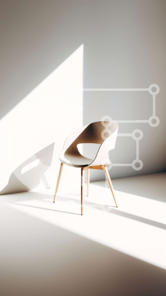 Intra Συλλεκτικό Ξύλινο Παζλ Plywood  4mm – Δωμάτιο με έντονο φωτισμό με λευκή καρέκλα και ξύλινο πλαίσιο Σε Ξύλινο Κουτί – Διαστάσεις Puzzle: 10×10 cm – 25 κομμάτια