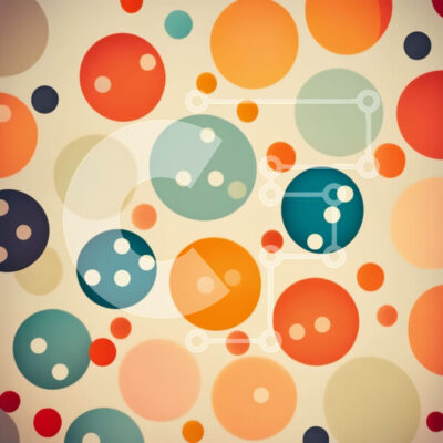 Intra Συλλεκτικό Ξύλινο Παζλ Plywood  4mm - Παιχνιδιάρικο και ιδιότροπο χωρίς ραφή μοτίβο πολύχρωμων κύκλων σε μπεζ φόντο Σε Ξύλινο Κουτί - Διαστάσεις Puzzle: 10x10 cm – 25 κομμάτια - Image 1