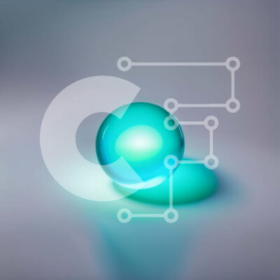 Intra Συλλεκτικό Ξύλινο Παζλ Plywood  4mm - Σαγηνευτική εικόνα μιας μπλε λαμπερής σφαίρας σε μια γκρίζα επιφάνεια Σε Ξύλινο Κουτί - Διαστάσεις Puzzle: 10x10 cm – 25 κομμάτια - Image 1