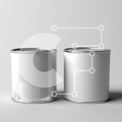 Intra Συλλεκτικό Ξύλινο Παζλ Plywood  4mm - Δοχεία λευκού χρώματος σε γκρίζα επιφάνεια - Φωτογραφία Αρχείου Σε Ξύλινο Κουτί - Διαστάσεις: 10x10 cm – 25 κομμάτια - Image 1