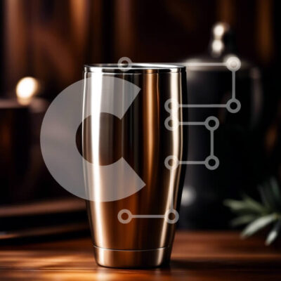 Intra Συλλεκτικό Ξύλινο Παζλ Plywood  4mm - Μοντέρνο και κομψό ποτήρι από ανοξείδωτο ατσάλι σε ξύλινο τραπέζι Σε Ξύλινο Κουτί - Διαστάσεις Puzzle: 10x10 cm – 25 κομμάτια - Image 1