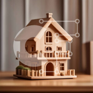 Intra Συλλεκτικό Ξύλινο Παζλ Plywood  4mm - Όμορφη εικόνα ενός μικρού ξύλινου σπιτιού με μπαλκόνι και παράθυρο Σε Ξύλινο Κουτί - Διαστάσεις Puzzle: 10x10 cm – 25 κομμάτια