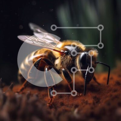 Intra Συλλεκτικό Ξύλινο Παζλ Plywood  4mm - Όμορφη εικόνα της μέλισσας στο λουλούδι Σε Ξύλινο Κουτί - Διαστάσεις: 10x10 cm – 25 κομμάτια - Image 1