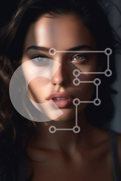 Intra Συλλεκτικό Ξύλινο Παζλ Plywood  4mm - Εκπληκτική γυναίκα με θέα στον ορίζοντα της πόλης τη νύχτα Σε Ξύλινο Κουτί - Διαστάσεις Puzzle: 10x10 cm – 25 κομμάτια