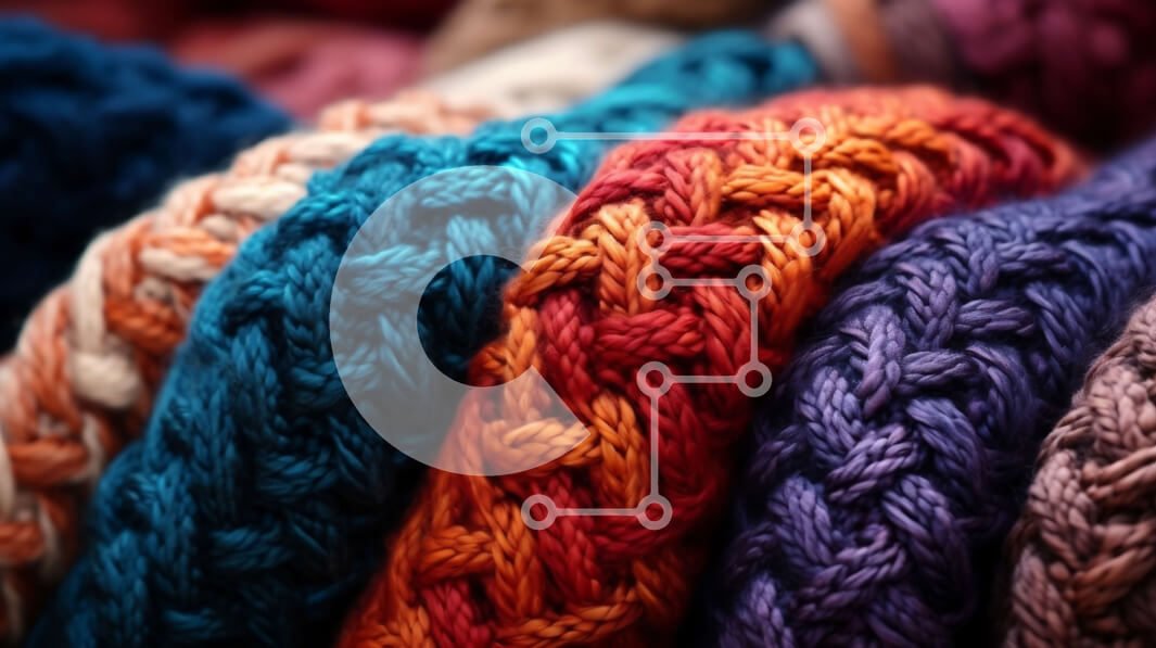 Intra Συλλεκτικό Ξύλινο Παζλ Plywood  4mm - Πλεκτό σχέδιο από πολύχρωμα νήματα σε κοντινό πλάνο Σε Ξύλινο Κουτί - Διαστάσεις Puzzle: 10x10 cm – 25 κομμάτια