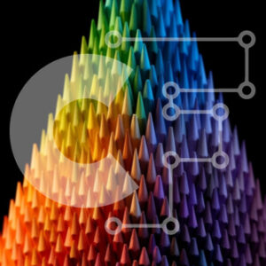 Intra Συλλεκτικό Ξύλινο Παζλ Plywood  4mm - Ζωντανή πυραμίδα με χρώμα ουράνιο τόξο σε μαύρο φόντο Σε Ξύλινο Κουτί - Διαστάσεις Puzzle: 10x10 cm – 25 κομμάτια