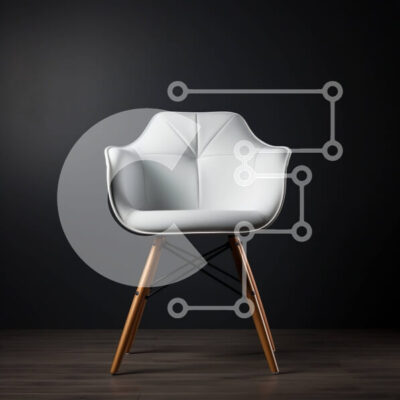 Intra Συλλεκτικό Ξύλινο Παζλ Plywood 4mm - Κομψή και μοντέρνα λευκή δερμάτινη καρέκλα με ξύλινα πόδια Σε Ξύλινο Κουτί - Διαστάσεις Puzzle: 10x10 cm – 25 κομμάτια - Image 1