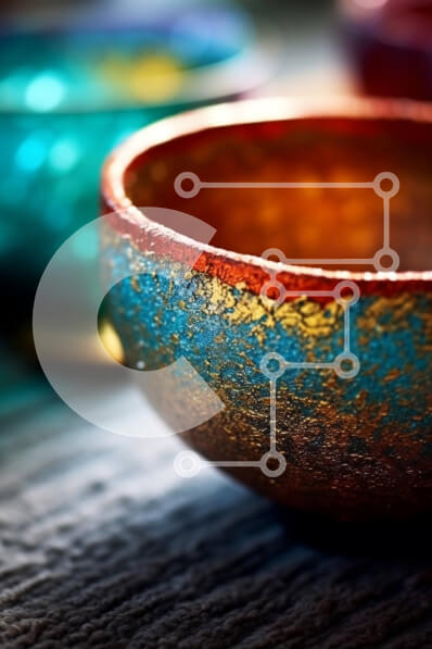 Intra Συλλεκτικό Ξύλινο Παζλ Plywood  4mm - Πολύχρωμα μπολ σε έναν ξύλινο πίνακα - φωτογραφία αρχείου Σε Ξύλινο Κουτί - Διαστάσεις: 10x10 cm – 25 κομμάτια