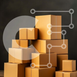 Intra Συλλεκτικό Ξύλινο Παζλ Plywood  4mm - Στοίβα από καφέ χαρτόκουτα σε ξύλινο τραπέζι Σε Ξύλινο Κουτί - Διαστάσεις Puzzle: 10x10 cm – 25 κομμάτια