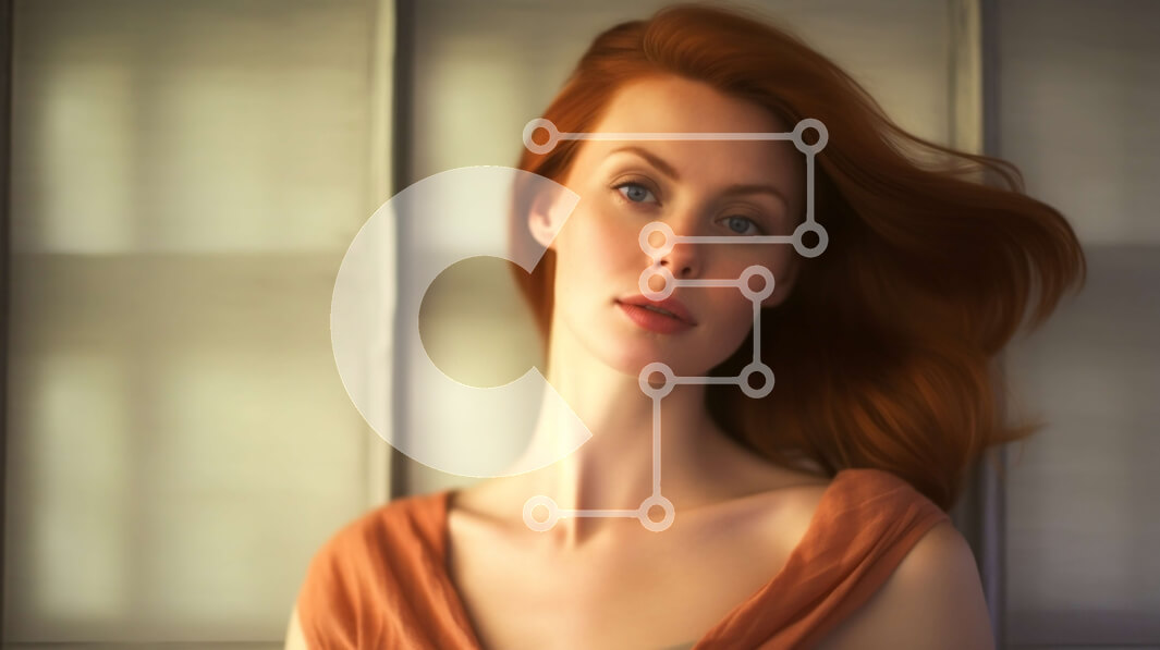 Intra Συλλεκτικό Ξύλινο Παζλ Plywood  4mm - Πορτρέτο μιας γυναίκας με μακριά κόκκινα μαλλιά σε ένα μαύρισμα μπλουζάκι Σε Ξύλινο Κουτί - Διαστάσεις Puzzle: 10x10 cm – 25 κομμάτια