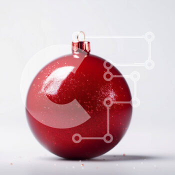 Intra Συλλεκτικό Ξύλινο Παζλ Plywood  4mm - Πλωτό στολίδι από κόκκινο γυαλί σε λευκό φόντο Σε Ξύλινο Κουτί - Διαστάσεις Puzzle: 10x10 cm – 25 κομμάτια - Image 1