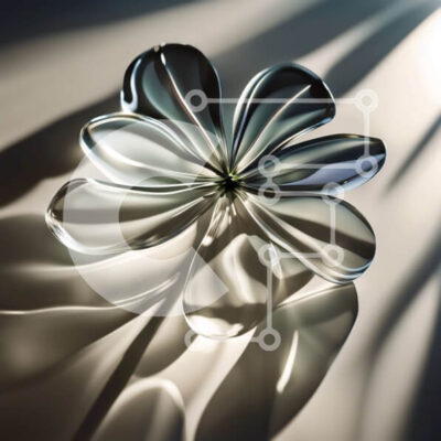 Intra Συλλεκτικό Ξύλινο Παζλ Plywood  4mm - Όμορφη εικόνα ενός διαφανούς γυάλινου βάζου με ένα άσπρο λουλούδι Σε Ξύλινο Κουτί - Διαστάσεις: 10x10 cm – 25 κομμάτια - Image 1