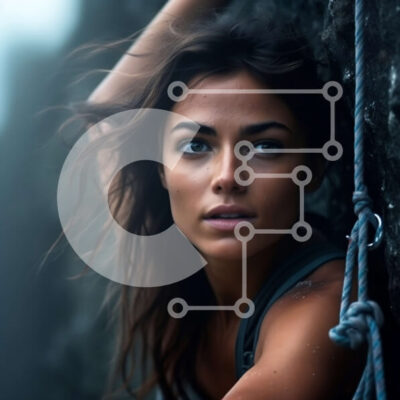 Intra Συλλεκτικό Ξύλινο Παζλ Plywood  4mm - Εκπληκτική θέα της γυναίκας που απολαμβάνει το τοπίο σε έναν βραχώδη βράχο Σε Ξύλινο Κουτί - Διαστάσεις Puzzle: 10x10 cm – 25 κομμάτια - Image 1