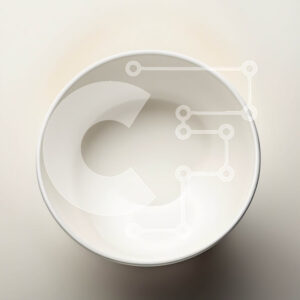 Intra Συλλεκτικό Ξύλινο Παζλ Plywood  4mm - Άδειο λευκό κεραμικό μπολ σε επίπεδη επιφάνεια Σε Ξύλινο Κουτί - Διαστάσεις: 10x10 cm – 25 κομμάτια