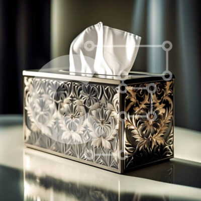 Intra Συλλεκτικό Ξύλινο Παζλ Plywood  4mm - Όμορφη εικόνα ενός διακοσμητικού κουτιού χαρτιού σε ένα τραπέζι Σε Ξύλινο Κουτί - Διαστάσεις Puzzle: 10x10 cm – 25 κομμάτια - Image 1