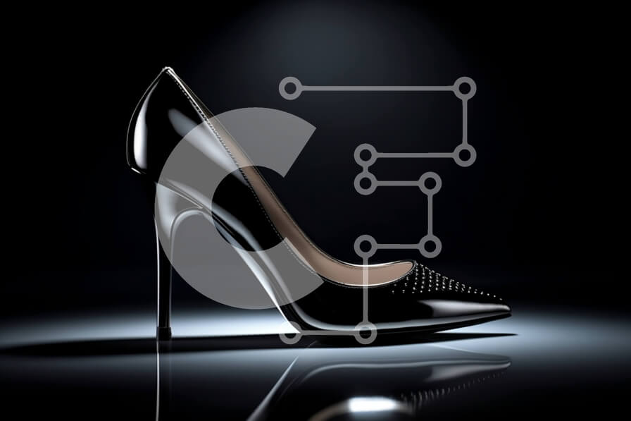 Intra Συλλεκτικό Ξύλινο Παζλ Plywood  4mm - Κομψό και μοντέρνο μαύρο ψηλοτάκουνο παπούτσι με μυτερή μύτη Σε Ξύλινο Κουτί - Διαστάσεις Puzzle: 10x10 cm – 25 κομμάτια