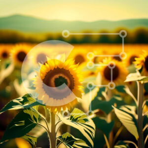 Intra Συλλεκτικό Ξύλινο Παζλ Plywood  4mm - Εκπληκτική εικόνα των ηλίανθων σε ένα χωράφι με φόντο το βουνό Σε Ξύλινο Κουτί - Διαστάσεις: 10x10 cm – 25 κομμάτια