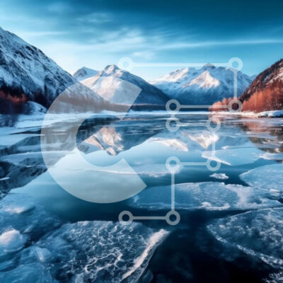 Intra Συλλεκτικό Ξύλινο Παζλ Plywood  4mm - Όμορφη εικόνα μιας παγωμένης λίμνης με μαγευτικά χιονισμένα βουνά Σε Ξύλινο Κουτί - Διαστάσεις: 10x10 cm – 25 κομμάτια - Image 1