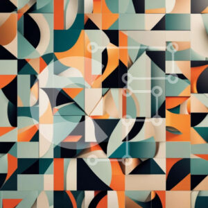 Intra Συλλεκτικό Ξύλινο Παζλ Plywood  4mm - Εκπληκτικό γεωμετρικό σχέδιο σε αποχρώσεις του πορτοκαλί και του μπλε Σε Ξύλινο Κουτί - Διαστάσεις Puzzle: 10x10 cm – 25 κομμάτια