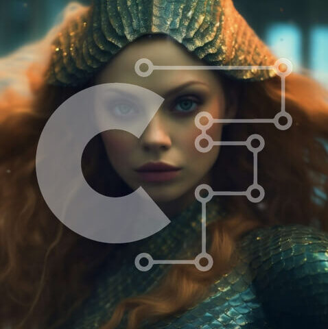 Intra Συλλεκτικό Ξύλινο Παζλ Plywood 4mm - Σκοτεινή και μυστηριώδης εικόνα της γυναίκας με τα κέρατα Σε Ξύλινο Κουτί - Διαστάσεις Puzzle: 10x10 cm – 25 κομμάτια - Image 1