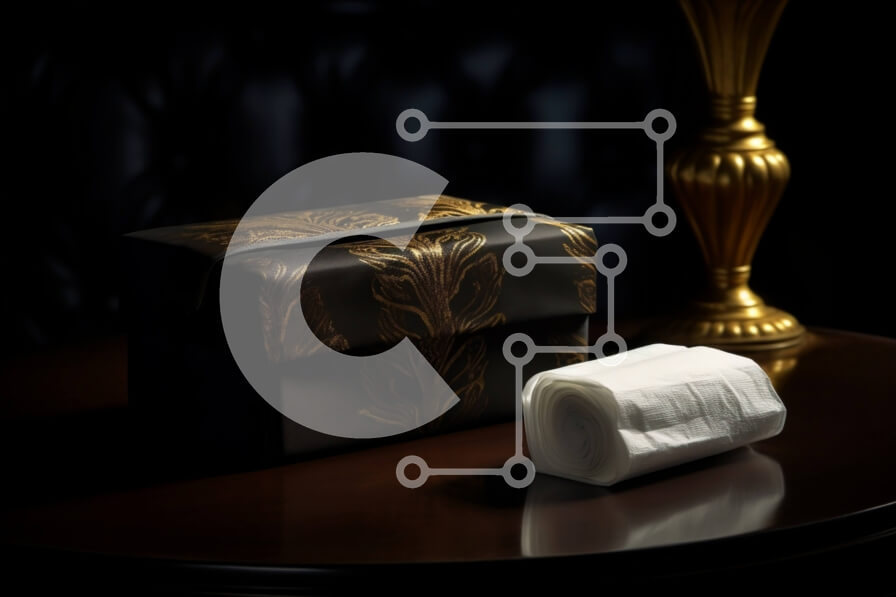 Intra Συλλεκτικό Ξύλινο Παζλ Plywood  4mm - Καφέ κουτί με χρυσές πινελιές και ρολό χαρτί υγείας Σε Ξύλινο Κουτί - Διαστάσεις: 10x10 cm – 25 κομμάτια