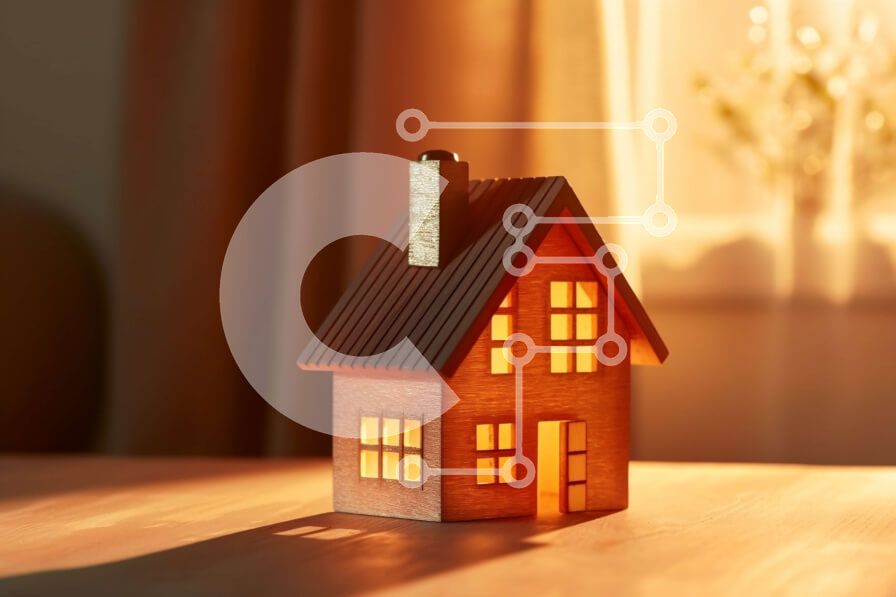 Intra Συλλεκτικό Ξύλινο Παζλ Plywood  4mm - Όμορφη εικόνα ενός μικρού ξύλινου σπιτιού στο ηλιοβασίλεμα Σε Ξύλινο Κουτί - Διαστάσεις Puzzle: 10x10 cm – 25 κομμάτια