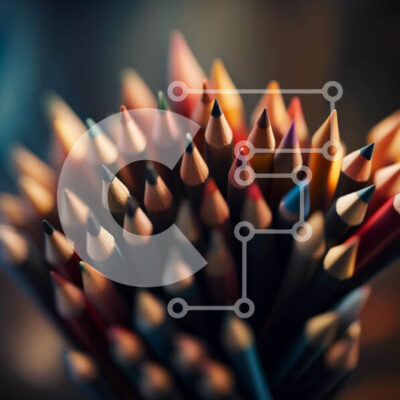 Intra Συλλεκτικό Ξύλινο Παζλ Plywood 4mm - Ζωντανή εικόνα με πολύχρωμα μολύβια που τακτοποιούνται σε κύκλο Σε Ξύλινο Κουτί - Διαστάσεις: 10x10 cm – 25 κομμάτια - Image 1