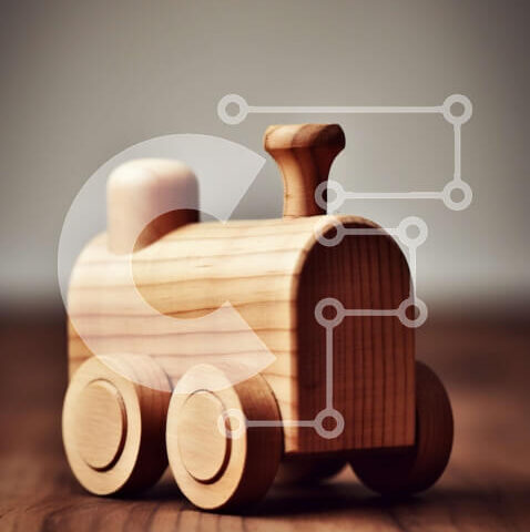 Intra Συλλεκτικό Ξύλινο Παζλ Plywood  4mm - Αξιολάτρευτο ξύλινο τρένο παιχνιδιών σε ρουστίκ ξύλινη επιφάνεια Σε Ξύλινο Κουτί - Διαστάσεις: 10x10 cm – 25 κομμάτια - Image 1