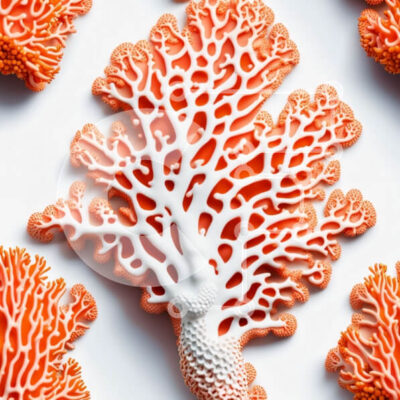 Intra Συλλεκτικό Ξύλινο Παζλ Plywood  4mm - Ζωντανή κοντινή εικόνα κοραλλιού σε σχήμα δέντρου με λευκές άκρες Σε Ξύλινο Κουτί - Διαστάσεις: 10x10 cm – 25 κομμάτια - Image 1