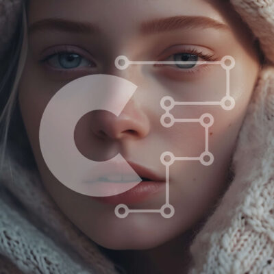 Intra Συλλεκτικό Ξύλινο Παζλ Plywood  4mm - Νεαρή γυναίκα με ξανθά μαλλιά και μπλε μάτια που φορά ένα πλεκτό καπάκι και κασκόλ Σε Ξύλινο Κουτί - Διαστάσεις Puzzle: 10x10 cm – 25 κομμάτια - Image 1