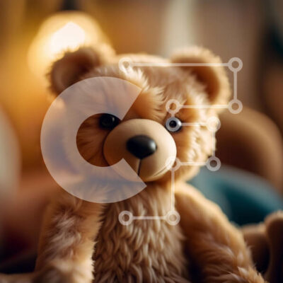 Intra Συλλεκτικό Ξύλινο Παζλ Plywood  4mm - Χαριτωμένη φωτογραφία του αρκουδάκι που στηρίζεται σε ένα κρεβάτι Σε Ξύλινο Κουτί - Διαστάσεις: 10x10 cm – 25 κομμάτια - Image 1