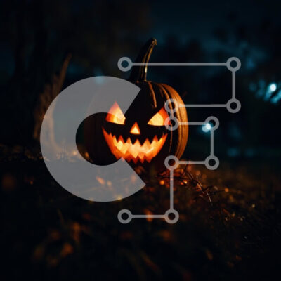 Intra Συλλεκτικό Ξύλινο Παζλ Plywood 4mm - Απόκοσμη κολοκύθα αποκριών με λαμπερά μάτια και τρομακτικό πρόσωπο Σε Ξύλινο Κουτί - Διαστάσεις: 10x10 cm – 25 κομμάτια - Image 1