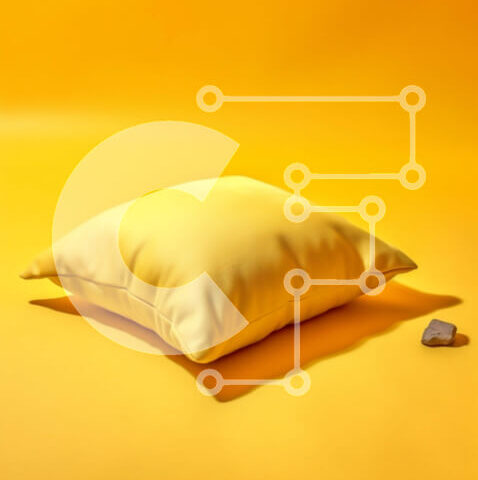 Intra Συλλεκτικό Ξύλινο Παζλ Plywood  4mm - Κίτρινο μαξιλάρι σε κίτρινο φόντο - φόντο και υφές Σε Ξύλινο Κουτί - Διαστάσεις Puzzle: 10x10 cm – 25 κομμάτια - Image 1