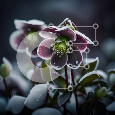 Intra Συλλεκτικό Ξύλινο Παζλ Plywood  4mm - Όμορφη εικόνα ενός παγωμένου λευκού λουλουδιού σε κοντινή απόσταση Σε Ξύλινο Κουτί - Διαστάσεις: 10x10 cm – 25 κομμάτια - Image 1