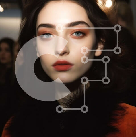 Intra Συλλεκτικό Ξύλινο Παζλ Plywood 4mm - Εκπληκτικό μοντέλο με κόκκινο κραγιόν και μαύρο γούνινο μπουφάν Σε Ξύλινο Κουτί - Διαστάσεις Puzzle: 10x10 cm – 25 κομμάτια - Image 1