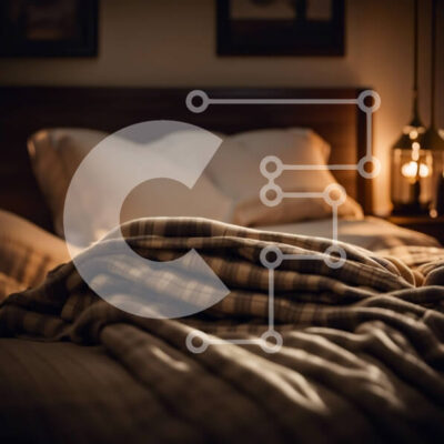 Intra Συλλεκτικό Ξύλινο Παζλ Plywood  4mm - Άνετο κρεβάτι με καρό κουβέρτα και φωτιστικά Σε Ξύλινο Κουτί - Διαστάσεις Puzzle: 10x10 cm – 25 κομμάτια - Image 1