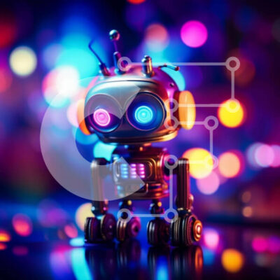 Intra Συλλεκτικό Ξύλινο Παζλ Plywood  4mm - Πολύχρωμα φώτα και μικρό ρομπότ με λαμπερά μάτια Σε Ξύλινο Κουτί - Διαστάσεις Puzzle: 10x10 cm – 25 κομμάτια - Image 1