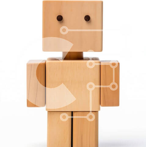 Intra Συλλεκτικό Ξύλινο Παζλ Plywood  4mm - Χαριτωμένο ξύλινο ρομπότ παιχνιδιών με μεγάλα μάτια και τετράγωνη μύτη Σε Ξύλινο Κουτί - Διαστάσεις: 10x10 cm – 25 κομμάτια - Image 1